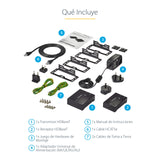 StarTech.com Extensor HDMI por Cat5 HDBaseT - POC Power over Cable - Ultra HD 4K audio/vídeo extendedores Transmisor y receptor de señales AV 4096 x 2160 Pixeles Cat5e, Cat6 70 m