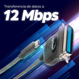 Manhattan Convertidor para Impresora USB-C Full Speed a Paralelo Cen36 USB-C Macho a Cen36 Hembra, 1 m (3 ft.), Negro Ca
