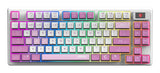 MSI FORGE GK600 TKL WIRELESS VIOLET teclado Juego USB + Bluetooth QWERTY Español Rosa, Violeta, Blanco, Inalámbrico, Interruptor mecánico, LED RGB