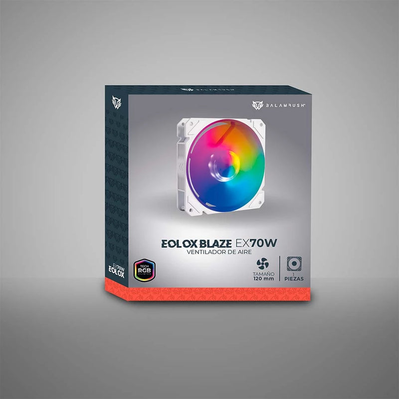 Balam Rush Eolox Blaze EX70W Gabinete de la computadora Enfriador de aire 12 cm Blanco 1 pieza(s), 1200 RPM