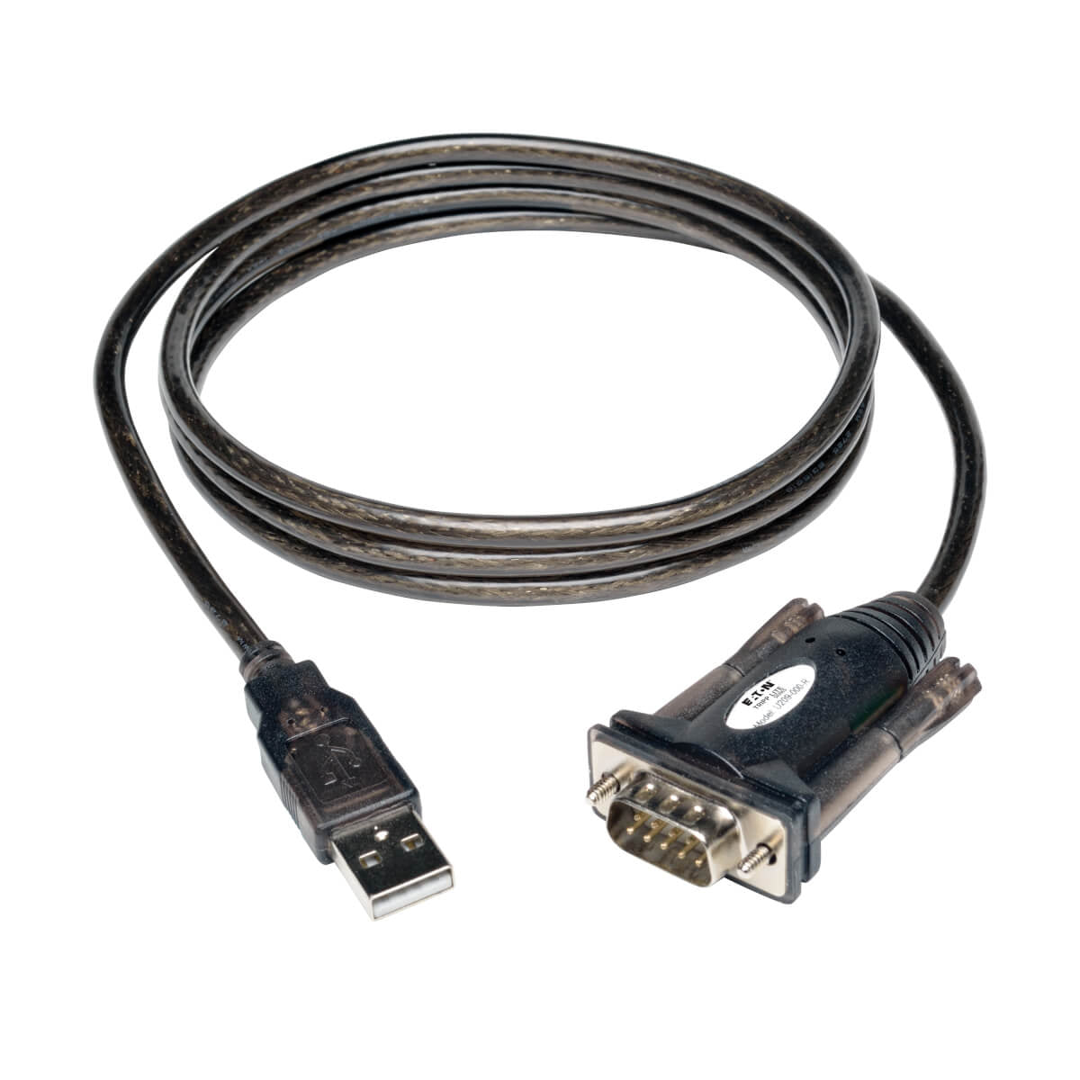 Tripp Lite U209-000-R Cable Adaptador USB-A a RS-232 (DB9) Serial (M/M), 1.52 m [5 pies], Negro, Blanco, Macho