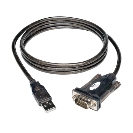 Tripp Lite U209-000-R Cable Adaptador USB-A a RS-232 (DB9) Serial (M/M), 1.52 m [5 pies], Negro, Blanco, Macho