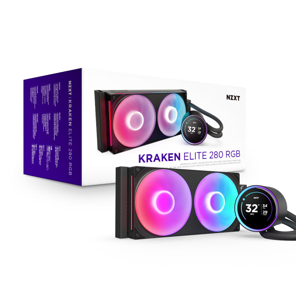 NZXT Kraken Elite 280 RGB Procesador Refrigerador de líquidos todo en uno 14 cm Negro 1 pieza(s)