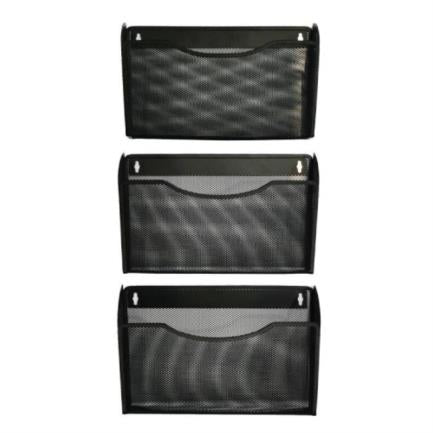 Revistero Nextep De Pared Malla Metalica C/3 - Ne-164P3