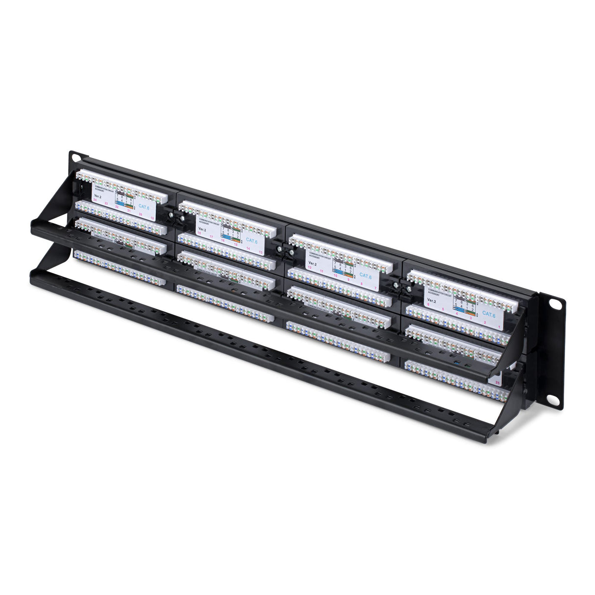 StarTech.com Panel de Parcheo 2U de 48 Puertos Cat6 RJ45 de Montaje en Rack de Servidores - UTP -Tipo 110 Punch Down - P