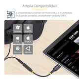 StarTech.com Adaptador de Audio USB-C a 3,5mm TRRS Minijack - Adaptador de Audio USB Tipo C para Auriculares con Micrófo