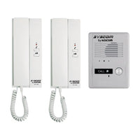 Syscom Video Kit de Audio Portero / 2 Auriculares / Frente de Calle Metálico KDP-602-A/D