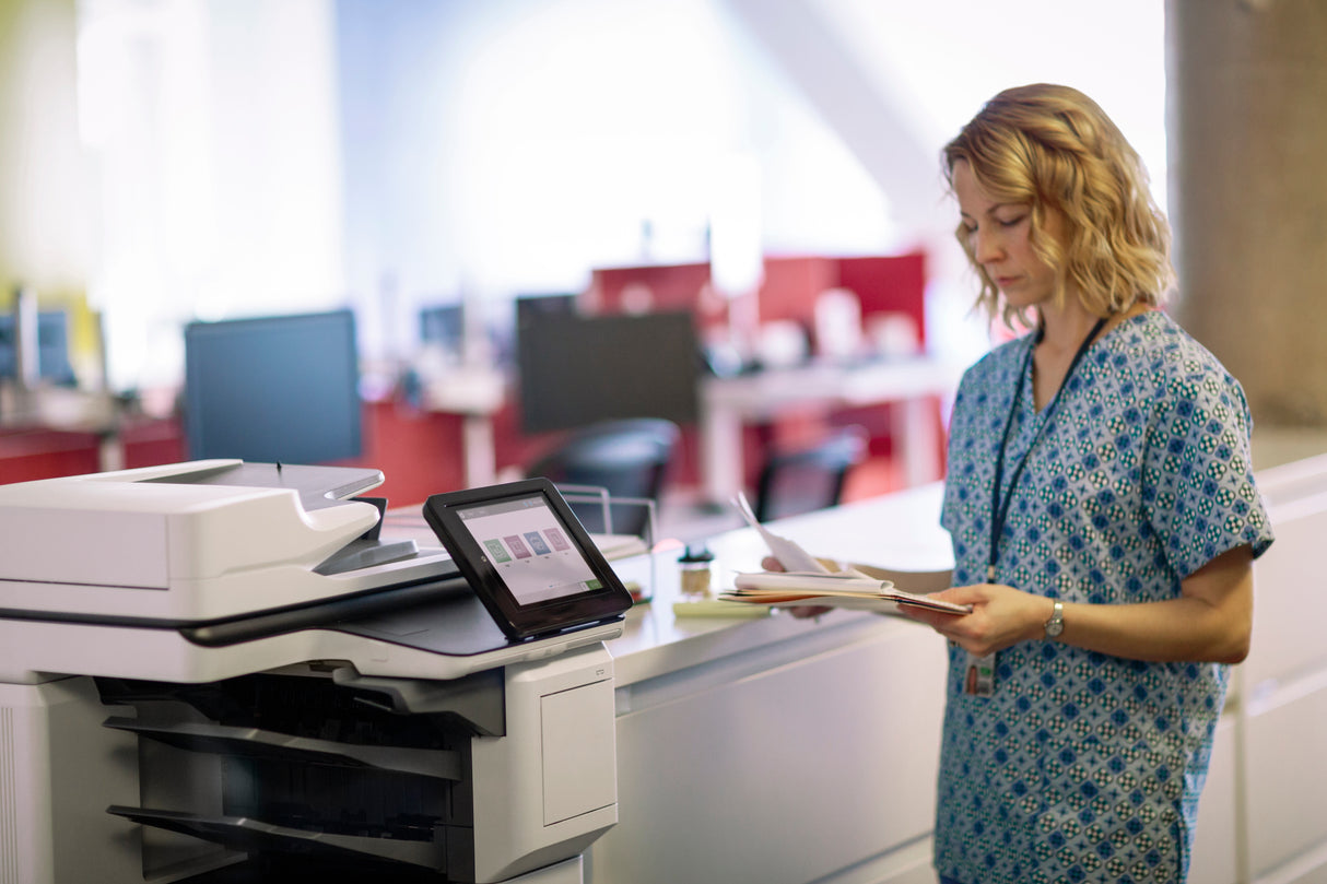 HP Color LaserJet Enterprise Flow LaserJet Enterprise M682z Conexiones inalámbricas Multifunction Color Impresora, Copiadora, escáner; Doble cara