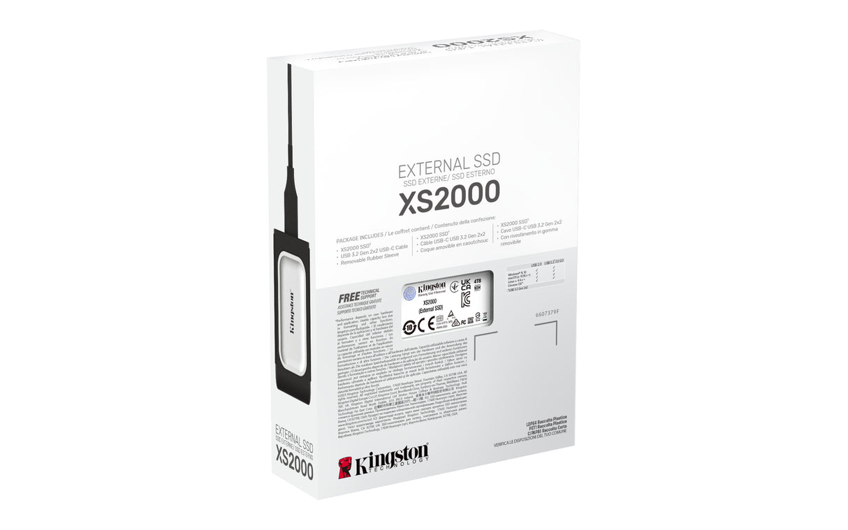 Kingston Technology 4000G SSD portátil XS2000 unidades externas de estado sólido 3D NAND 4 GB 2000 MB/s 2000 MB/s