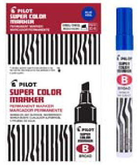 Pilot EMP-202 marcador permanente Punta de cincel Azul 12 pieza(s), Negro, Blanco, Plástico