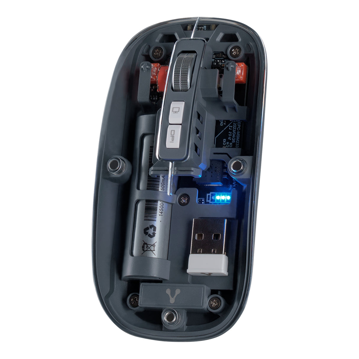 Vorago MO-415 ratón Oficina mano derecha RF Wireless + Bluetooth + USB Type-A Óptico 1600 DPI