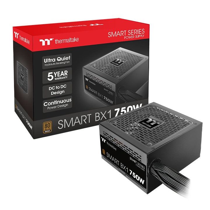 Thermaltake Smart BX1 750W unidad de fuente de alimentación 24-pines ATX ATX Negro, 100 - 240 V, Activo, 100 W