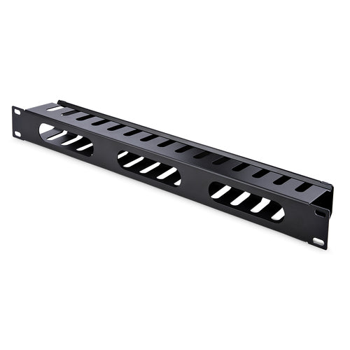 StarTech.com Panel Canaleta 1U de Gestión de Cables para Rack de Conductos Horizontales con Tapa - Conducto de Cables pa