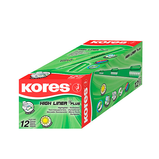 Resaltador High liner plus Kores, caja 1