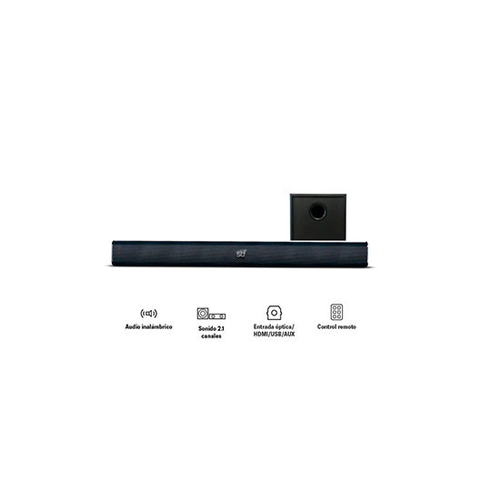 STF mobile ST-S04726 altavoz para barra de sonido Negro 2.1 canales 35 W, 4 Ohmio, Altavoz de subgraves (subwoofer) activo, Inalámbrico