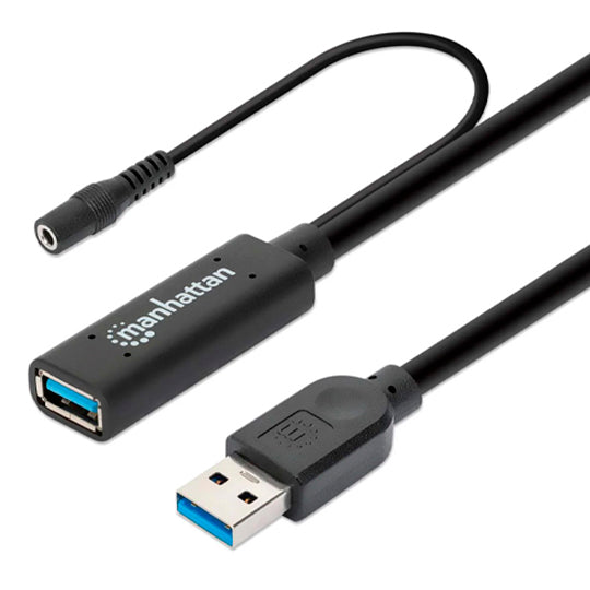 Manhattan Cable USB V3.2 Ext. Tipo A 15.0M Negro, 5Gbps - Integradores de PC's