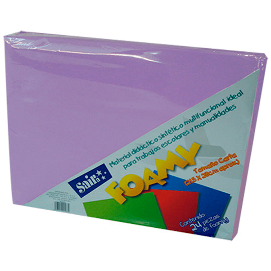 Foamy  saira tamaño carta  lila  24 piez