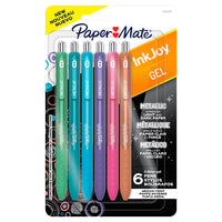 Papermate 2209485 bolígrafo de gel Medio Bolígrafo de gel de punta retráctil Colores surtidos 6 piez