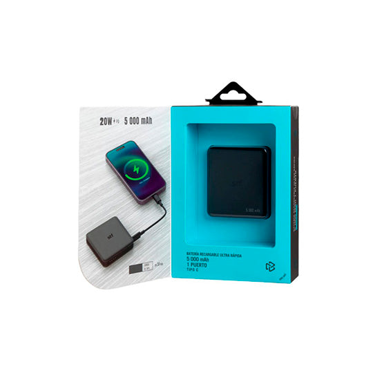 STF ST-A77149 batería externa Polímero de litio 5000 mAh Negro, Power Delivery 3.0, Power Delivery 2.0