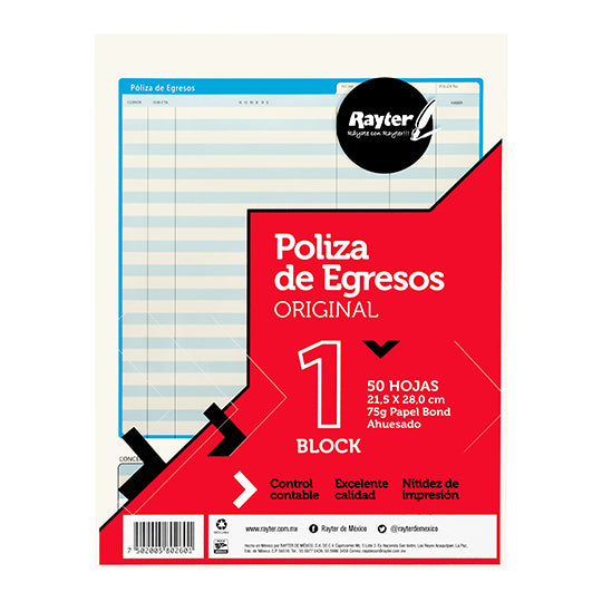 LM-Póliza de egresos Rayter, tamaño cart