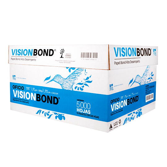 Caja de Papel bond Vision tamaño oficio