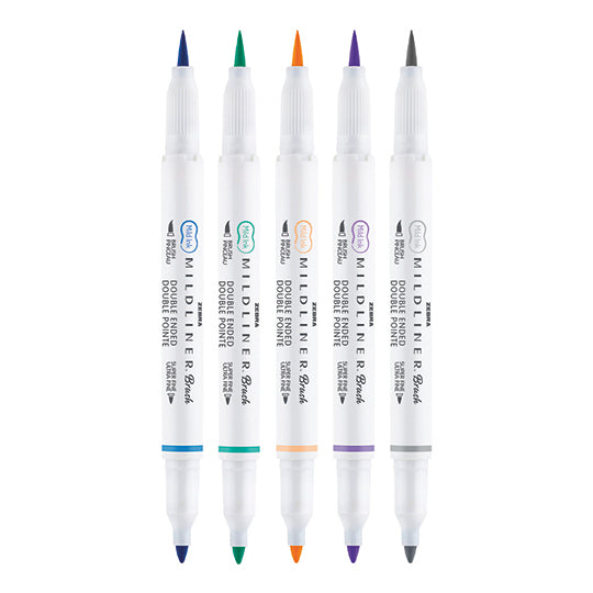 Zebra 403PSTPNE005 marcadores permanentes Punta de pincel/fina Colores surtidos Colores surtidos Tinta con base de agua