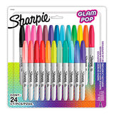 Sharpie Glam Pop marcador 24 pieza(s) Punta fina Rojo