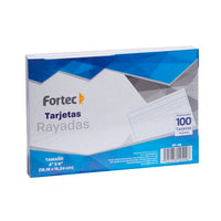 Tarjeta índice Fortec rayada 10.16 x 15.