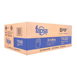 Toalla Fapsa en rollo blanca de 180 m, c