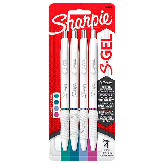 Sharpie 2206131 bolígrafo de gel Medio Bolígrafo de gel de punta retráctil Multicolor 4 pieza(s)