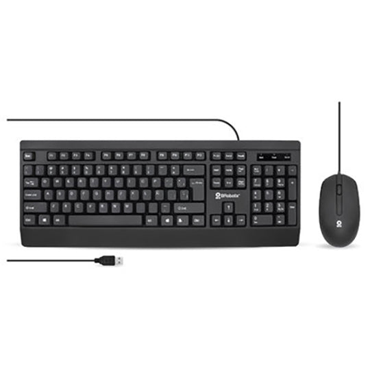 BRobotix KIT TECLADO Y MOUSE ALAMBRICO USB ANTIDERRAMES ULTRASILCENCIOSO