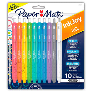 Papermate InkJoy Medio Bolígrafo de gel de punta retráctil Colores surtidos 10 pieza(s)