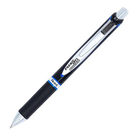 Pentel EnerGel Medio Bolígrafo retráctil con clip Negro 1 pieza(s), Alrededor