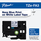 Brother TZE-FA3 cinta para impresora de etiquetas Azul sobre blanco, China, 5 Año(s)
