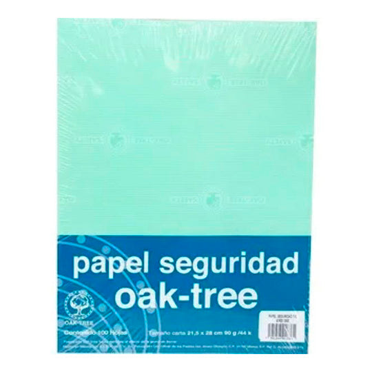 Paquete de papel seguridad Oaktree verde