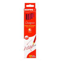 Lapiz checador Kores rojo caja 12 piezas