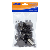 Portagafetes Tipo Yoyo MAE YO-10NT, Retráctil, Negro y Transparente, Paquete con 11 piezas