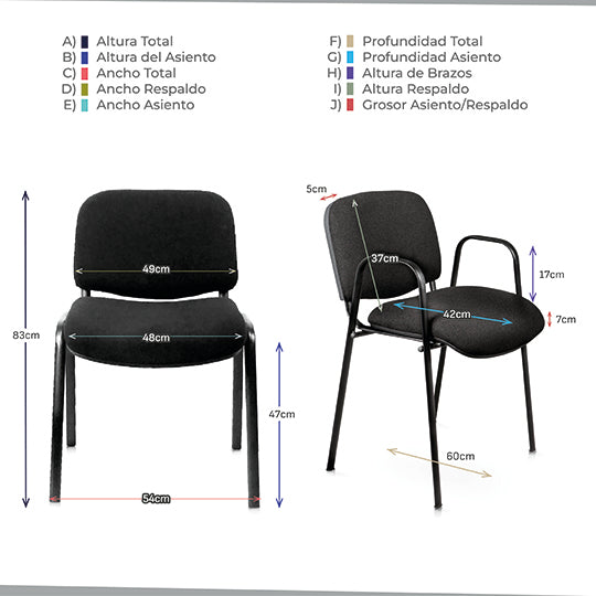 Ergo ERGO1626 silla de espera, 1 pieza(s), Negro | Sillas de espera