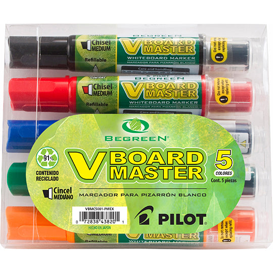 Pilot EMP-182 marcador 5 pieza(s) Punta de cincel Rojo, Negro, Azul, Verde, Naranja, Multicolor, Blister