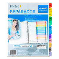 Separador con índice Fortec carta ceja d