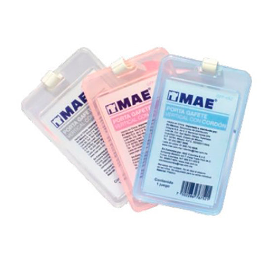 Gafete Identificador MAE GFA-12VC Vertical de Plástico, 54 x 85 mm, Multicolor