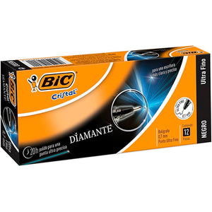 Bolígrafo BIC cristal diamante negro pun