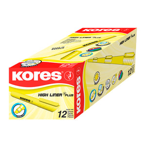 Kores 36001 marcador 12 pieza(s) Punta de cincel Amarillo