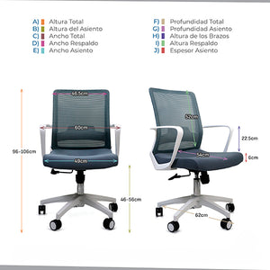 Ergo CIVITA B silla de oficina y de ordenador Asiento acolchado Respaldo de malla