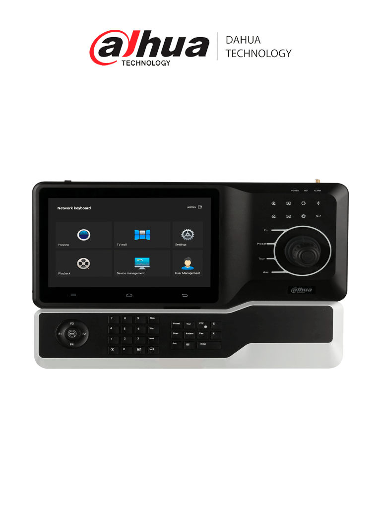 Teclado Controlador de Red Dahua DHI-NKB5200-F, Control PTZs/DVRs/NVRs, 4k, Pantalla 10", Wifi, RS232/RS485