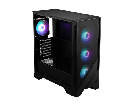 MSI MAG Forge 320R AIRFLOW carcasas ordenador Malla, Plástico Micro Torre PC Negro, Transparente