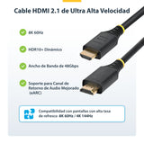 StarTech.com Cable HDMI de 2m Certificado de Ultra Alta Velocidad - 8K60Hz/4K120Hz - Cable HDMI 2.1 con HDR10+ / eARC -