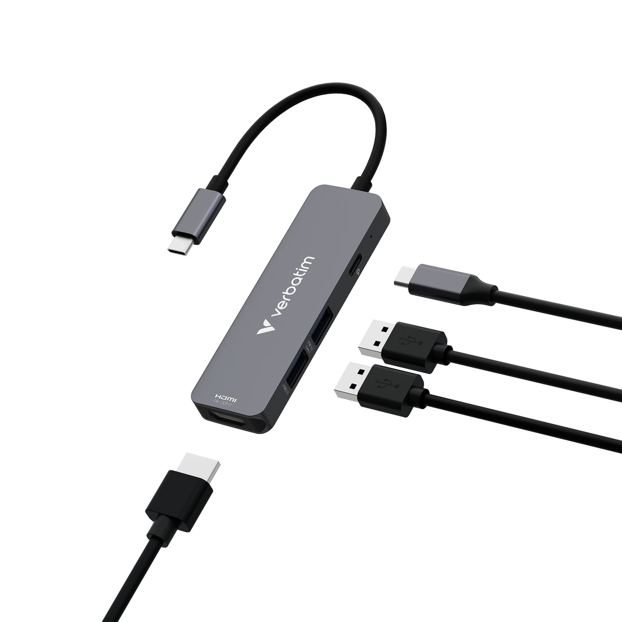 Verbatim 32155 hub de interfaz USB 3.2 Gen 1 (3.1 Gen 1) Type-C 5000 Mbit/s Gris