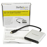StarTech.com Lector Grabador USB 3.0 de Tarjetas de Memoria SD, Micro SD, CompactFlash - Adaptador USB-C a Tarjetas Flas