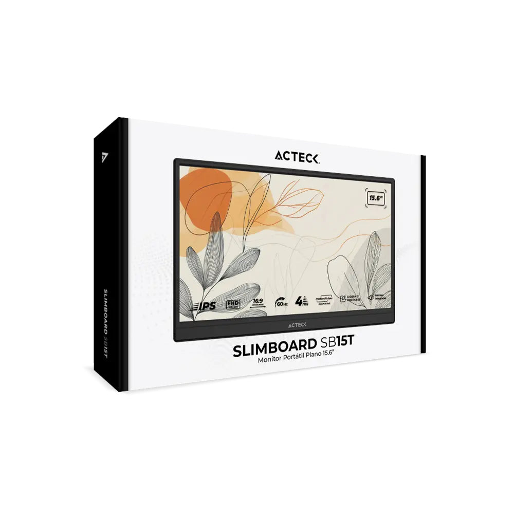 Acteck SlimBoard SB15T Monitor portátil Negro 39.6 cm (15.6") LED 1920 x 1080 Pixeles, Full HD
